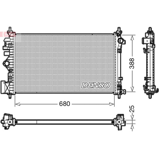 Denso Engine Radiator fits Opel Insignia A 2008-2017 2.0 2.8