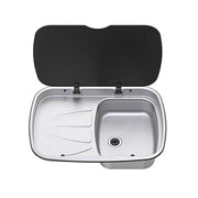 Thetford Argent Sink with Left Hand Drainer and Black Glass Lid Thetford - Dynamic Drive