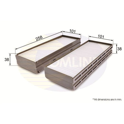 Comline Cabin Air Filter (Pollen Filter) fits Hyundai Santa Fé I 2000-2006