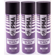 3x Autotek Professional Black Bumper and Trim 500ml Spray Paint High Coverage Autotek - Dynamic Drive