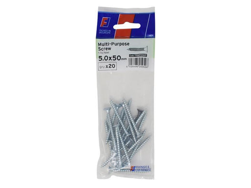ForgeFix Multi-Purpose Pozi Screw CSK ST ZP 5.0 x 50mm ForgePack 20 ForgeFix - NN4 Online