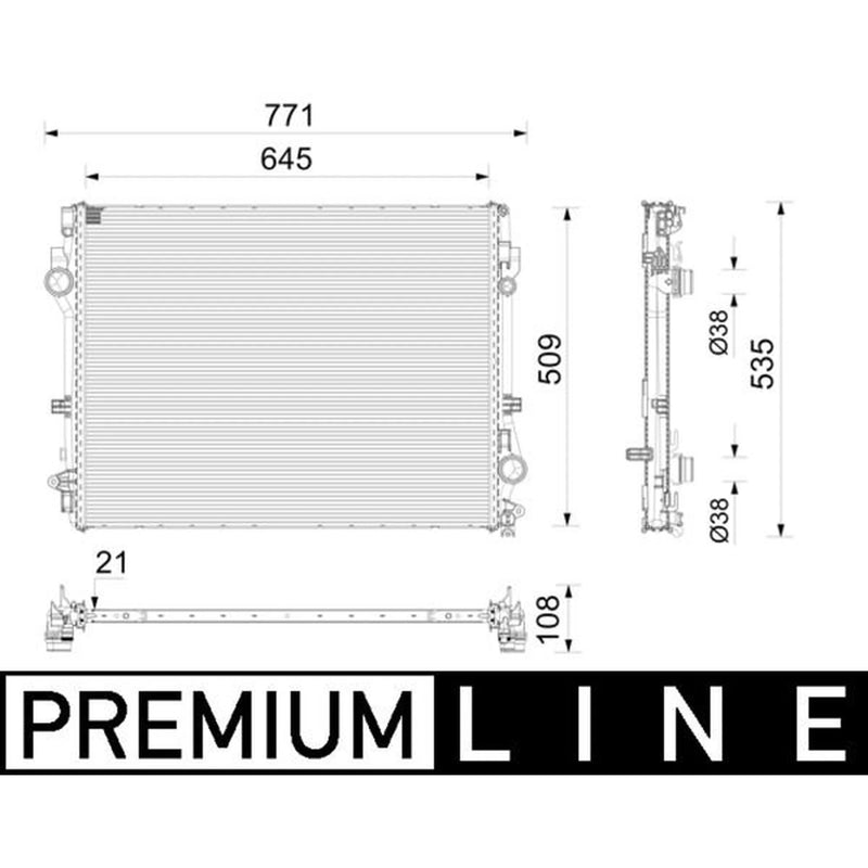 Mahle Engine Radiator fits Mercedes-Benz S-Class 2020-2022