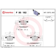 Brembo Front & Rear Pads fits Audi Q3 2019 on 2.5