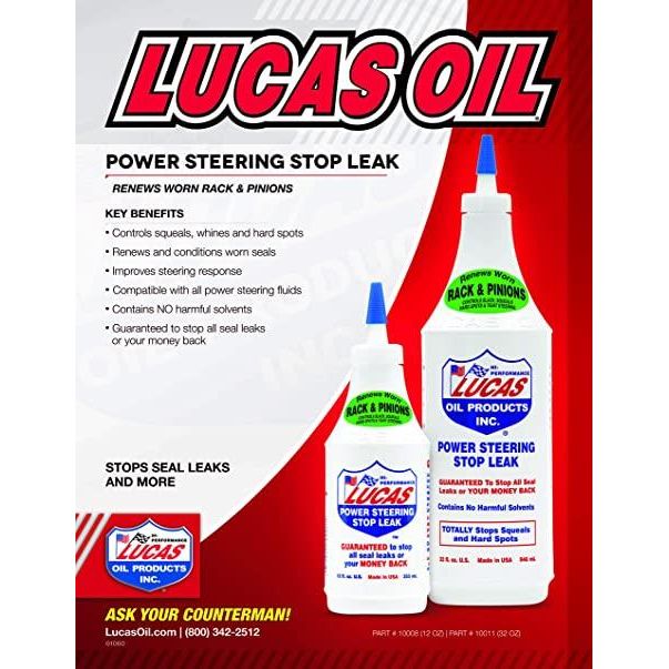 Lucas Oil Power Steering Stop Leak Fix Rack/Box Fluid Seal 946Ml Lucas Oil - Dynamic Drive
