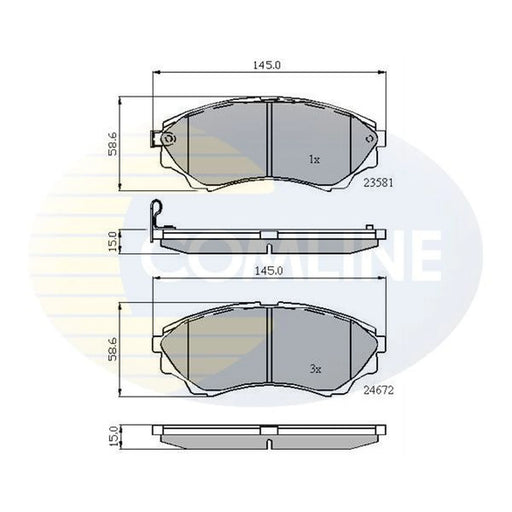 Comline 4 x Front Brake Pad Set fits Ford Ranger 1999-2012 2.5 3.0 4.0