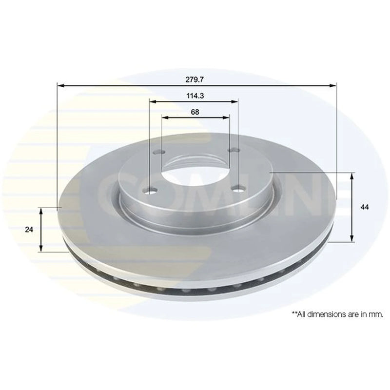 Comline Front Brake Discs & Pads fits Nissan Tiida 2004-2012 1.5 1.6 1.8