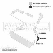 First Line Intercooler Turbo Charge Air Hose Front fits VW Multivan 2003-2009