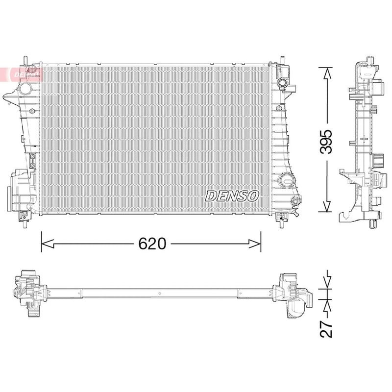 Denso Engine Radiator fits Chevrolet Aveo 2011-2015 1.3