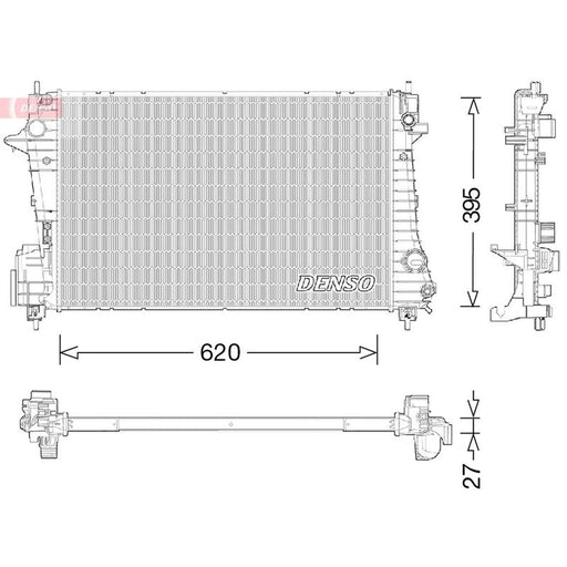 Denso Engine Radiator fits Chevrolet Aveo 2011-2015 1.3