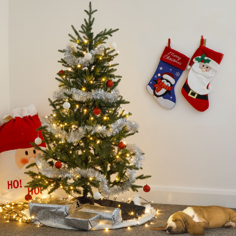 Dellonda Artificial 5ft/150cm Hinged Christmas Tree with 772 PE/PVC Mix Tips Dellonda - Dynamic Drive