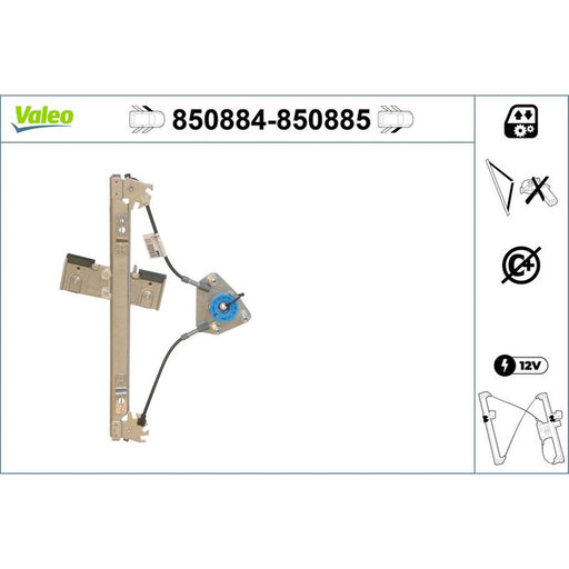 Valeo Electric Window Regulator Lifter Right Front 850885