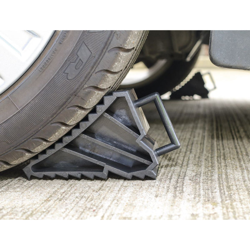 Sealey Composite Wheel Chocks 0.3kg - Pair WC09 Sealey  - Dynamic Drive