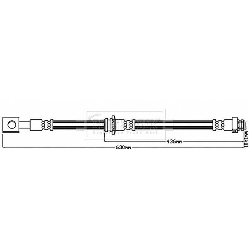 Borg & Beck Brake Hydraulic Hose Line Rear Right BBH8005