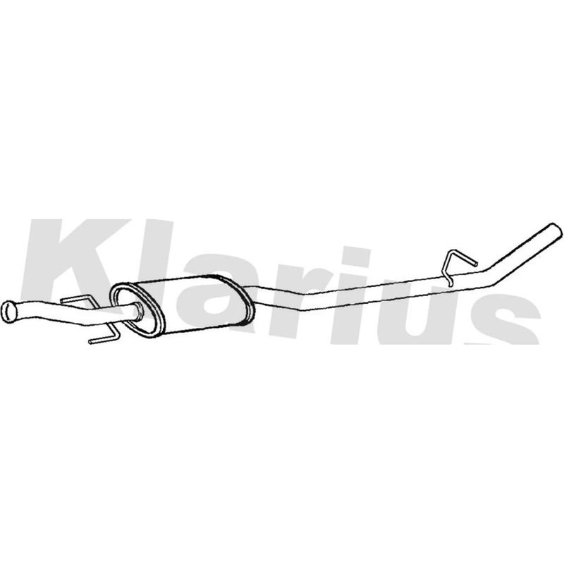 Klarius Box With Centre Pipe Centre fits Renault Kangoo 2000-2018 1.6 1.9