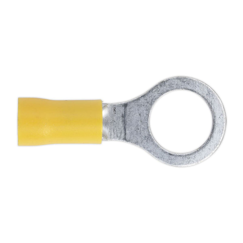 Sealey Easy-Entry Ring Terminal 10.5mm (3/8") Yellow Pack of 100 YT16 Sealey - Dynamic Drive