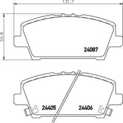 Mintex Front Brake Pad Set fits Honda Civic VIII 2005-2011 1.4 1.8 2.2
