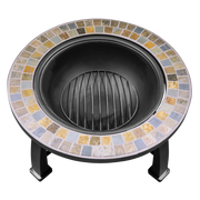 Dellonda 30" Deluxe Traditional Style Fire Pit Outdoor Heater - Slate Dellonda  - Dynamic Drive