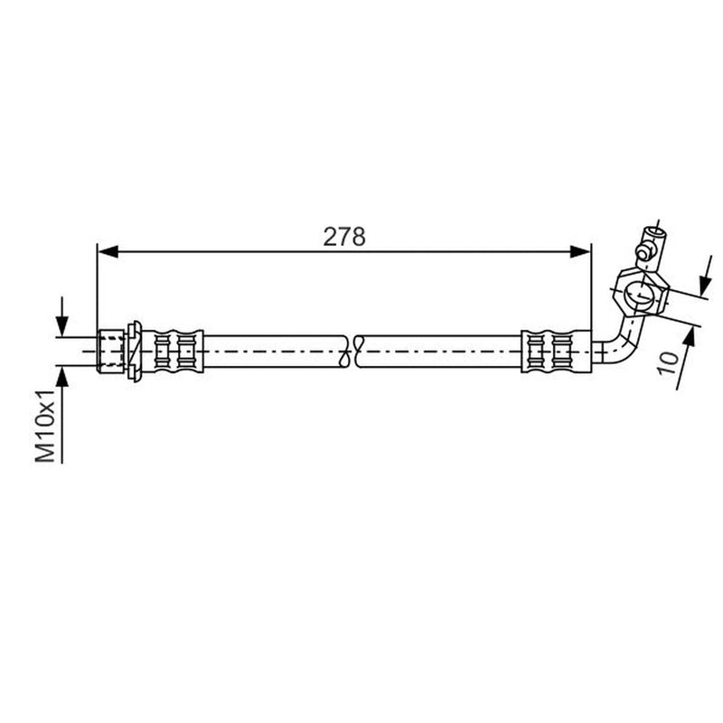 Bosch Brake Hydraulic Hose Line Rear Left fits Toyota Rav 4 1994-2005 1.8 2.0