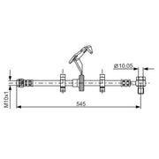 Bosch Brake Hydraulic Hose Line Front Right fits Mercedes-Benz M-Class 1998-2005