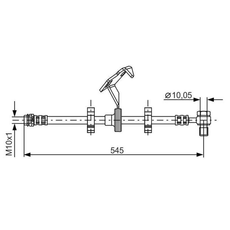 Bosch Brake Hydraulic Hose Line Front Right fits Mercedes-Benz M-Class 1998-2005