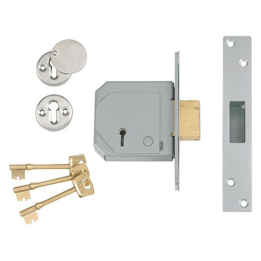 Union 3G114E 5 Lever Mortice Deadlock C-Series 67mm 2.5in Satin Brass UNION - Dynamic Drive