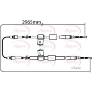 Apec Handbrake Cable Left Rear fits Ldv Maxus 2005-2009 2.5