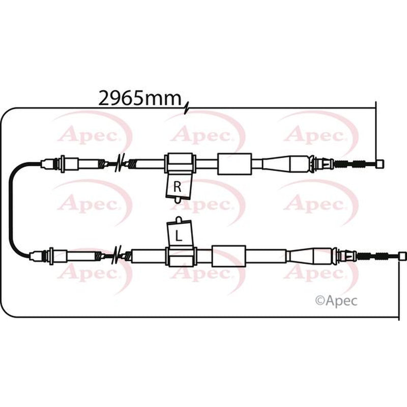 Apec Handbrake Cable Left Rear fits Ldv Maxus 2005-2009 2.5