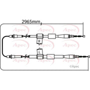 Apec Handbrake Cable Right Rear CAB1274