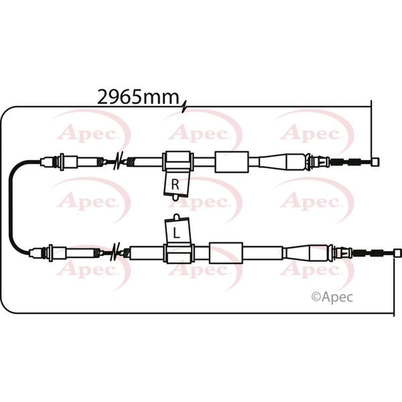 Apec Handbrake Cable Right Rear CAB1274