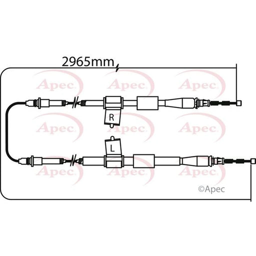 Apec Handbrake Cable Right Rear CAB1274