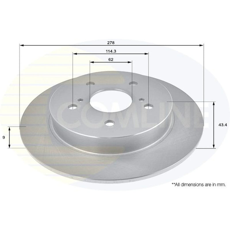 Comline Rear Brake Solid Discs & Pads fits Suzuki SX4 S-Cross 2013-2022 1.6