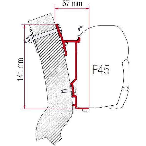 98655-931 ADAPTOR WINGAMM OASI 350 Fiamma  - Dynamic Drive