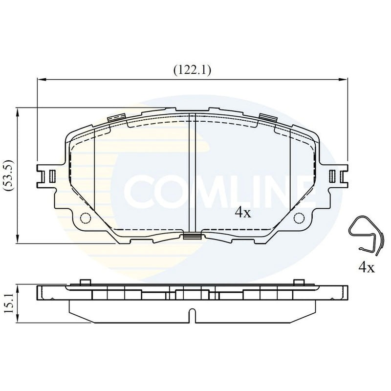 Comline 4 x Front Brake Pad Set fits Abarth 124 Spider 2016 on 1.4