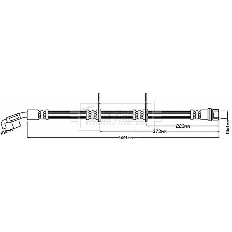 Borg & Beck Brake Hydraulic Hose Line Rear Right BBH8615
