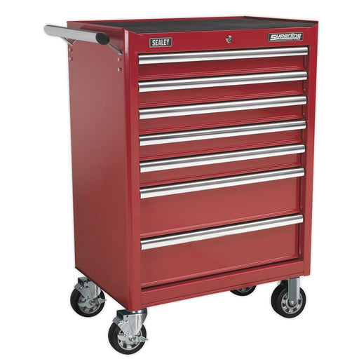 Sealey Rollcab 7 Drawer with Ball-Bearing Slides Red AP33479 Sealey - Dynamic Drive
