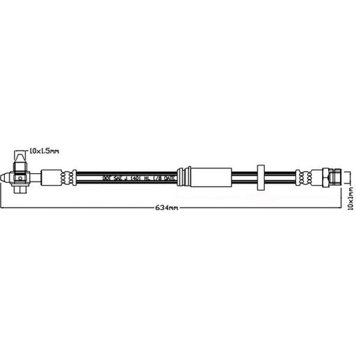Juratek Brake Hydraulic Hose Line Front fits VW Passat B6 2005-2011
