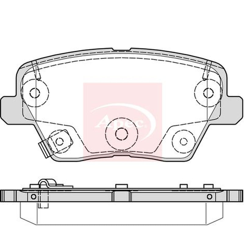 Apec Rear Brake Pad Set fits Hyundai I30 2016-2020 1.0 1.4 1.5 1.6