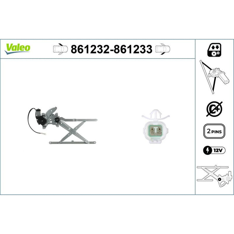 Valeo Electric Window Regulator Lifter Left Front 861232