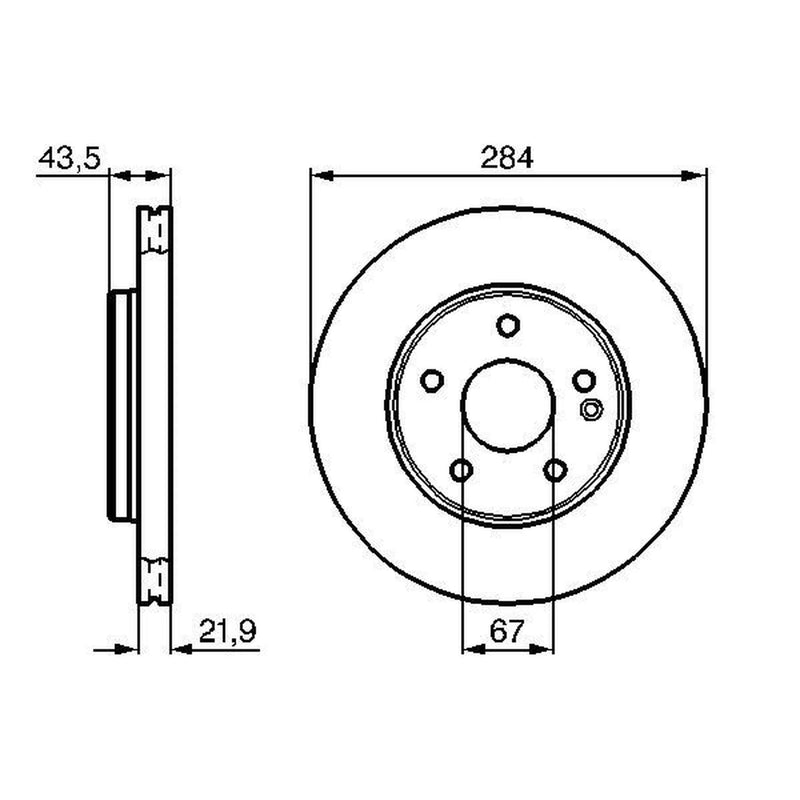 Bosch Front Brake Discs & Pads fits Mercedes-Benz C-Class 1993-2000 202.028