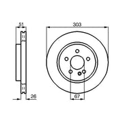 Bosch Brake Discs fits Mercedes-Benz M-Class 1998-2005 163.113 163.136 163.154