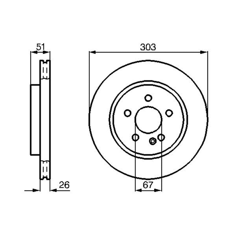 Bosch Brake Discs fits Mercedes-Benz M-Class 1998-2005 163.113 163.136 163.154