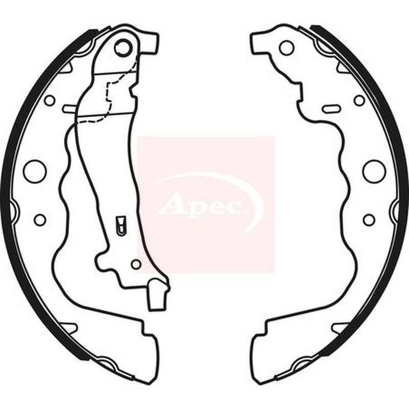 Apec Brake Shoe Set Axle Kit fits Dacia Dokker 2012-2021 1.2 1.3 1.5 1.6