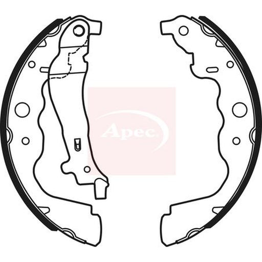 Apec Brake Shoe Set Axle Kit fits Dacia Dokker 2012-2021 1.2 1.3 1.5 1.6