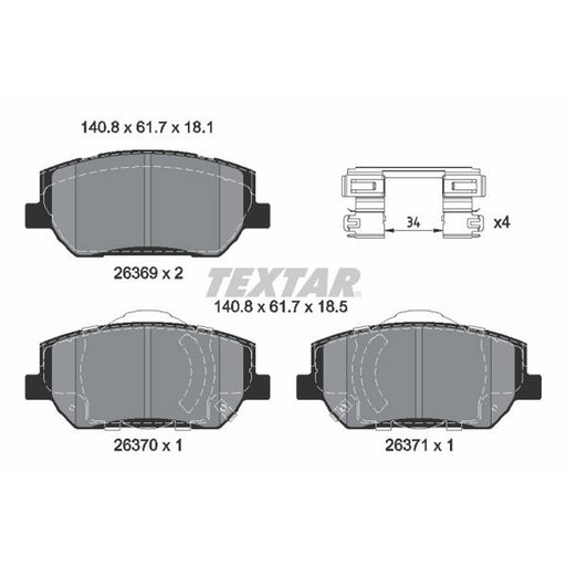 Textar Front Brake Pad Set 2636901