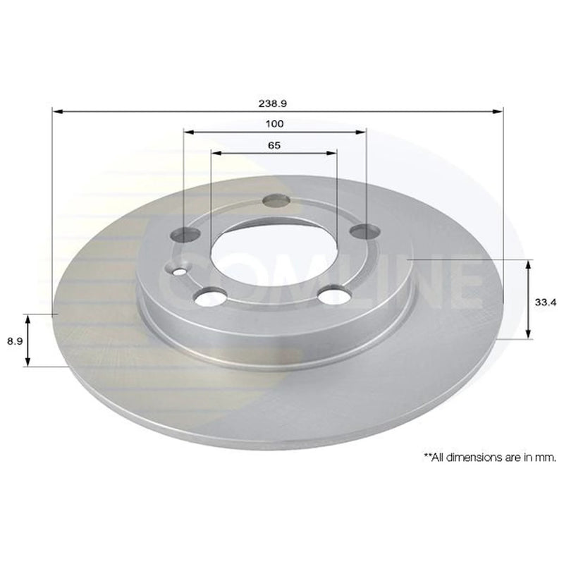 Comline Front & Rear Brake Discs & Pads fits Audi A3 1996-2003 1.8