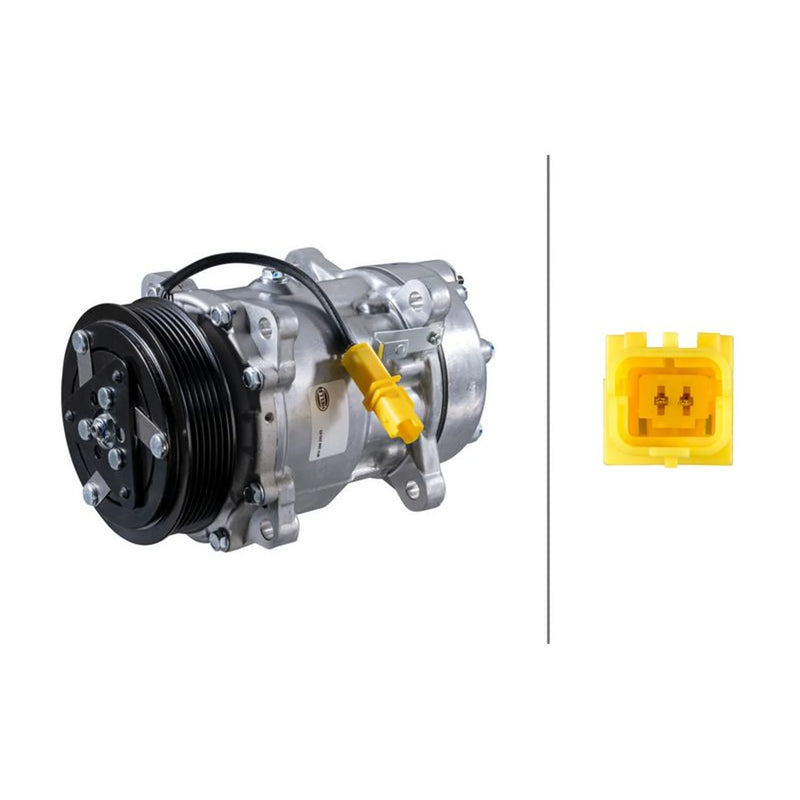 Hella Air Conditioning Compressor fits Citroën C4 I 2007-2008 2.0