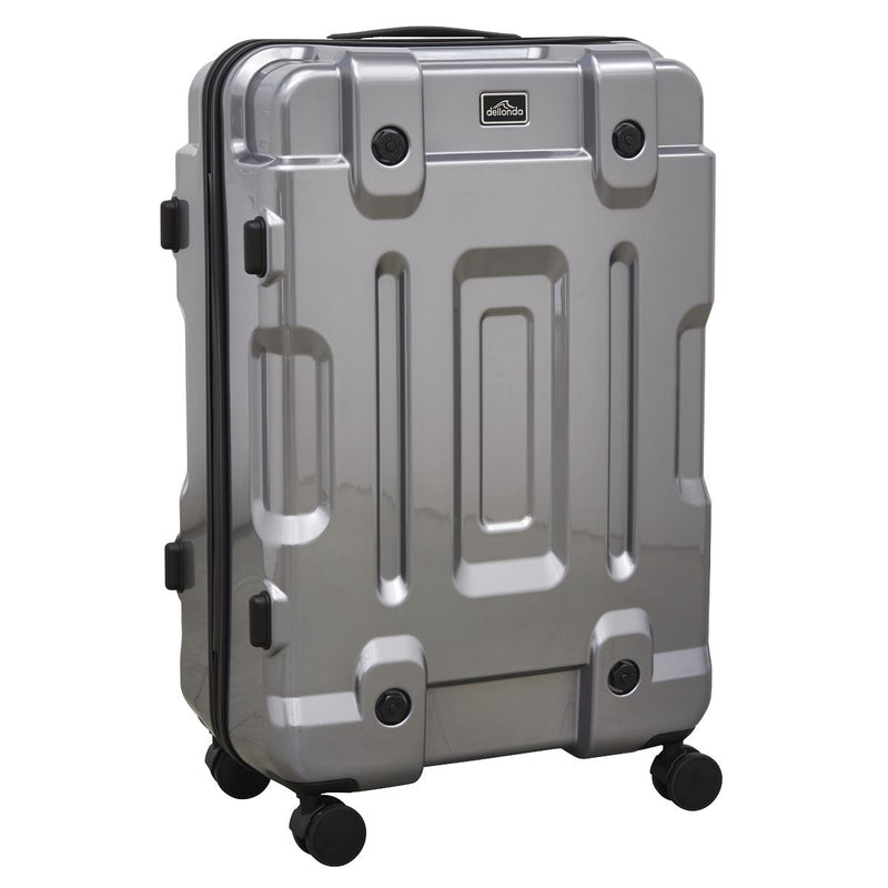 Dellonda 3pc Lightweight ABS Luggage Set  - 20", 24", 28" - Silver Dellonda  - Dynamic Drive