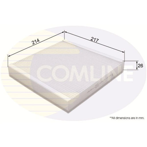 Comline Cabin Air Filter (Pollen Filter) fits Smart Fortwo 2007-2013