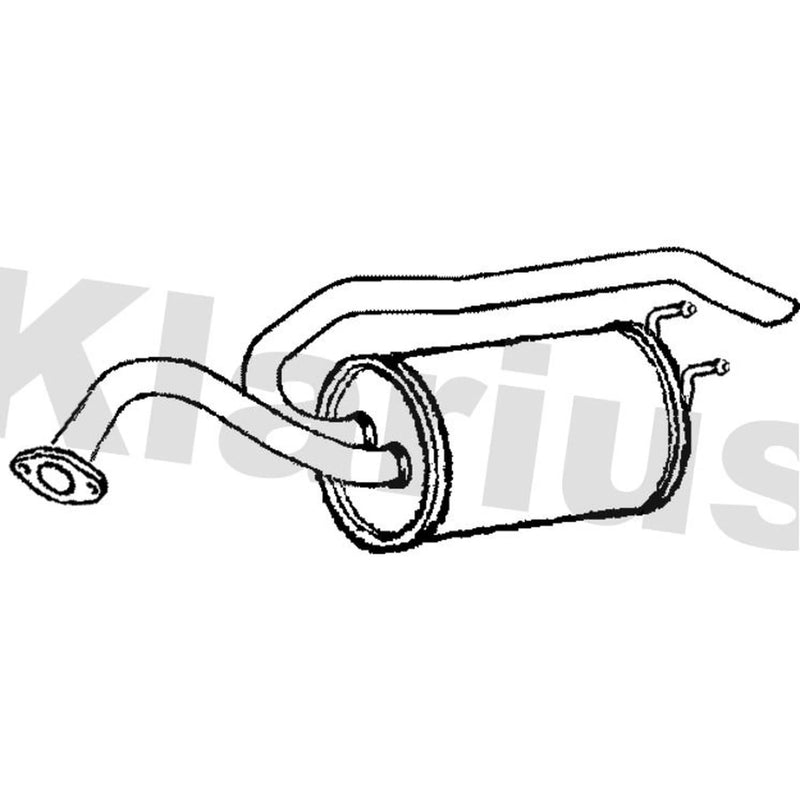 Klarius Box With Tail Pipe Rear fits Honda Jazz III 2008-2015 1.2 1.3 1.4