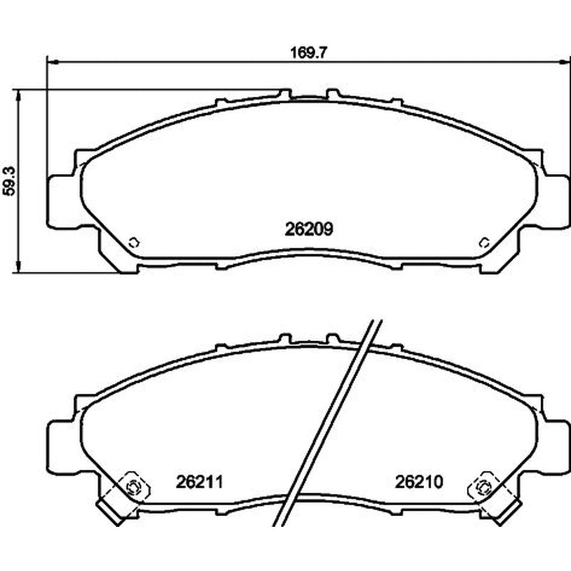 DON Front Brake Pad Set fits Toyota Hiace VI Bus 2019 on 2.8